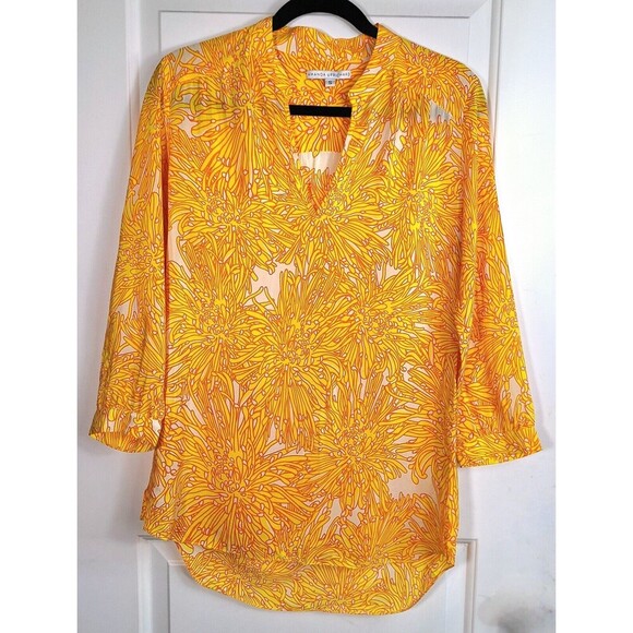 Amanda Uprichard Sunflower Silk Blouse Size Small - Picture 1 of 8